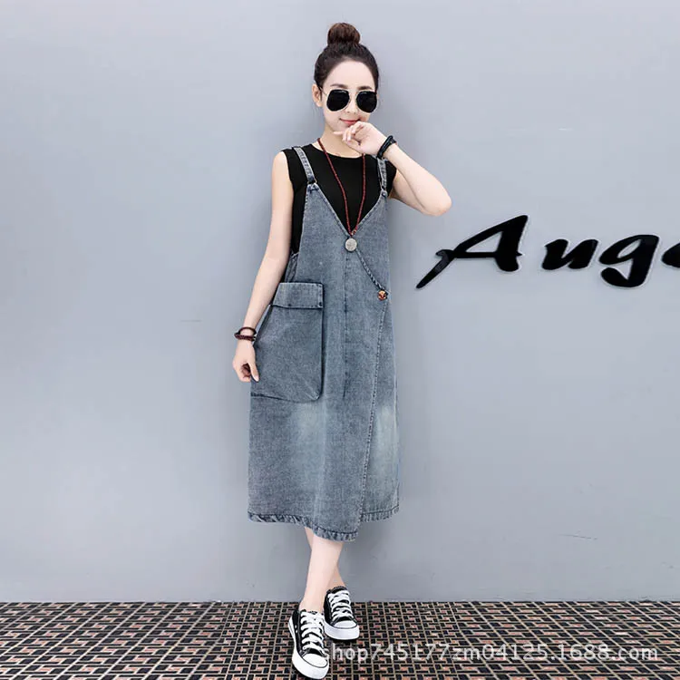 

Casual Denim Maternity Dress Ruffles Strap Adjustable Pregnant Women Dress Korean Suspenders Jeans Overalls Vestido De Mulher
