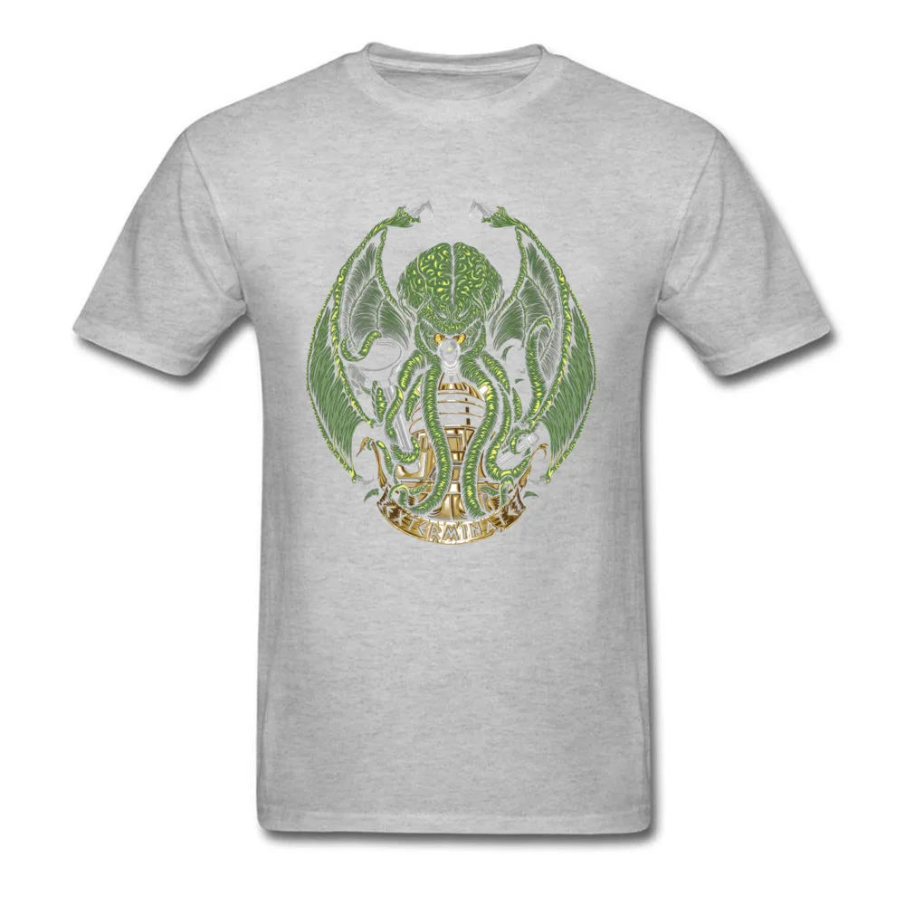 cthulhu exterminates 11406 Print T-shirts for Men All Cotton ostern Day Tops Tees Clothing Shirt Short Sleeve Hip Hop Crewneck cthulhu exterminates 11406 grey