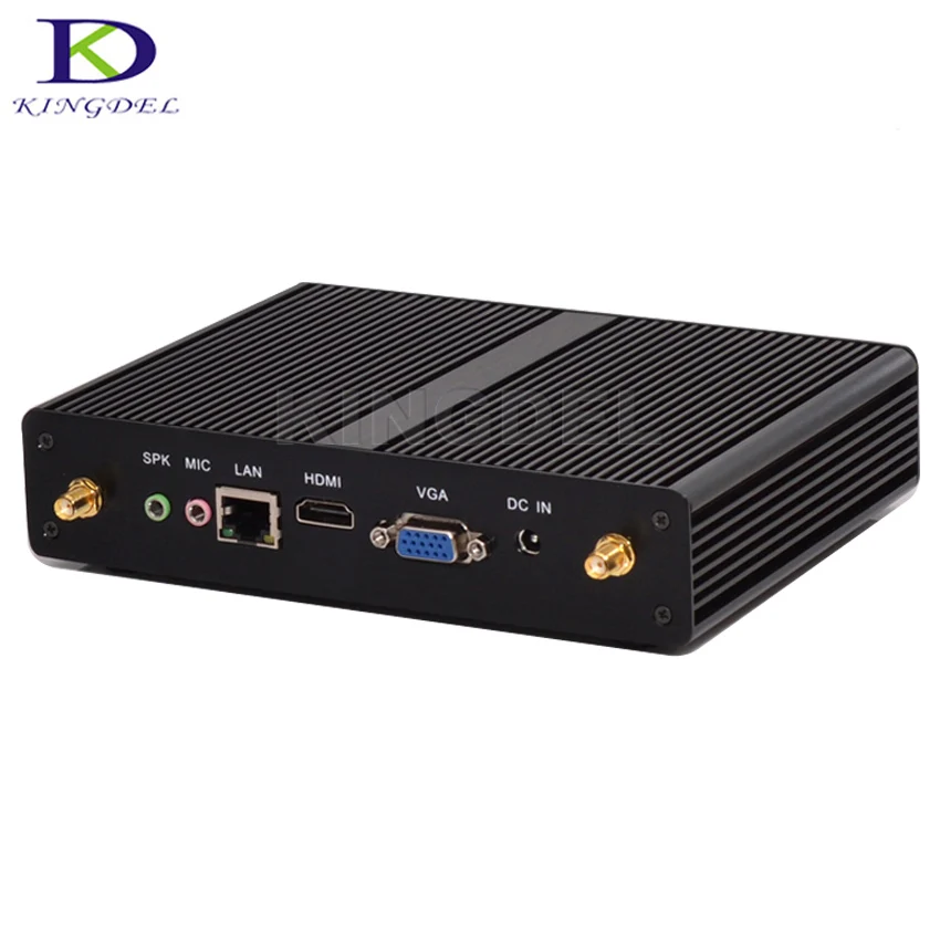 Kingdel Newest Fanless Mini Computer Broadwell Intel Celeron 3205U 3215u Processor Barebone Desktop PC Small Size Windows10