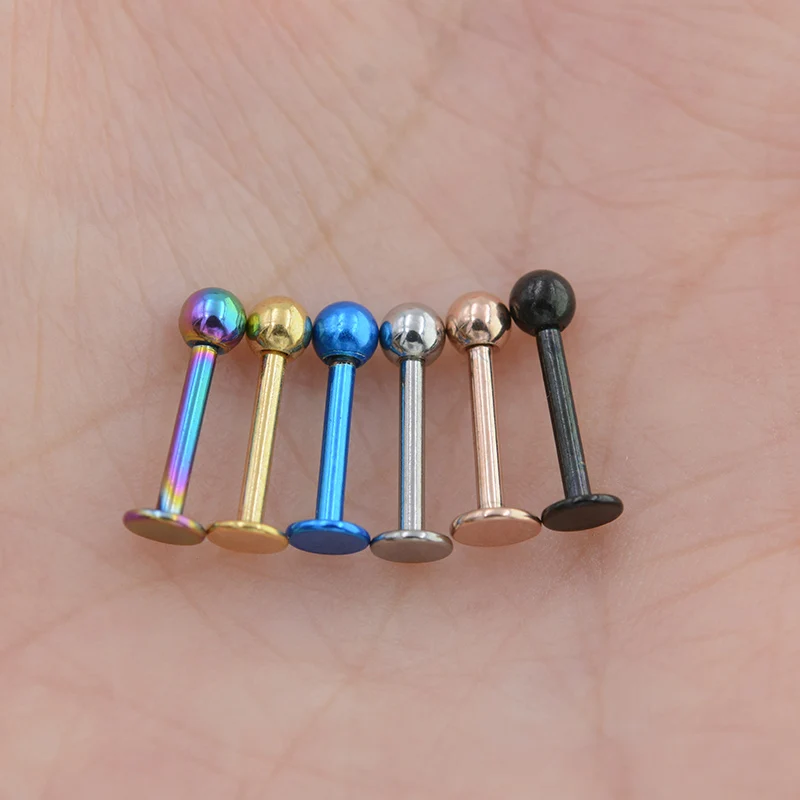 Starbeauty Rose Gold 2Pcs 16G Stainless Steel Labret Lip Rings