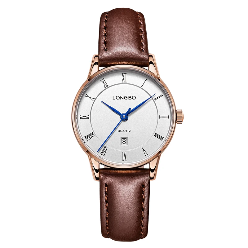 

Women 2017 LONGBO Luxury Brand Casual Ladies Wacthes Big Dial Simple Design Clock With Leather Strap Analog Wristwatch Relojes