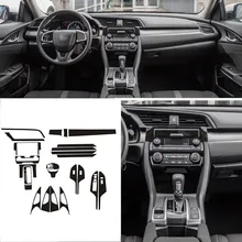 Автомобиль-Стайлинг 3D углеродного волокна автомобиль центральная консоль для салона изменение цвета литья наклеивающиеся Переводные картинки для детей Honda Civic 10 th