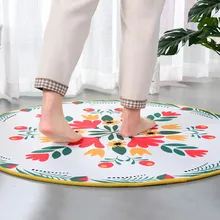 Круглый ковер с цветами для комнаты, спальни, прикроватное одеяло для дома, для учебы, коврик для компьютерного стула