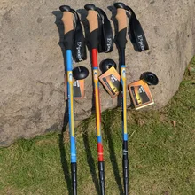 Противоударные трости складные, для горного туризма походные палки Сверхлегкая ходьба трости с резиновыми наконечниками протекторы альпинистские аксессуары