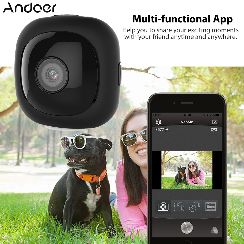 Andoer G1 супер мини камера Wi Fi Full HD Карманная 1080P портативная экшн с широким углом