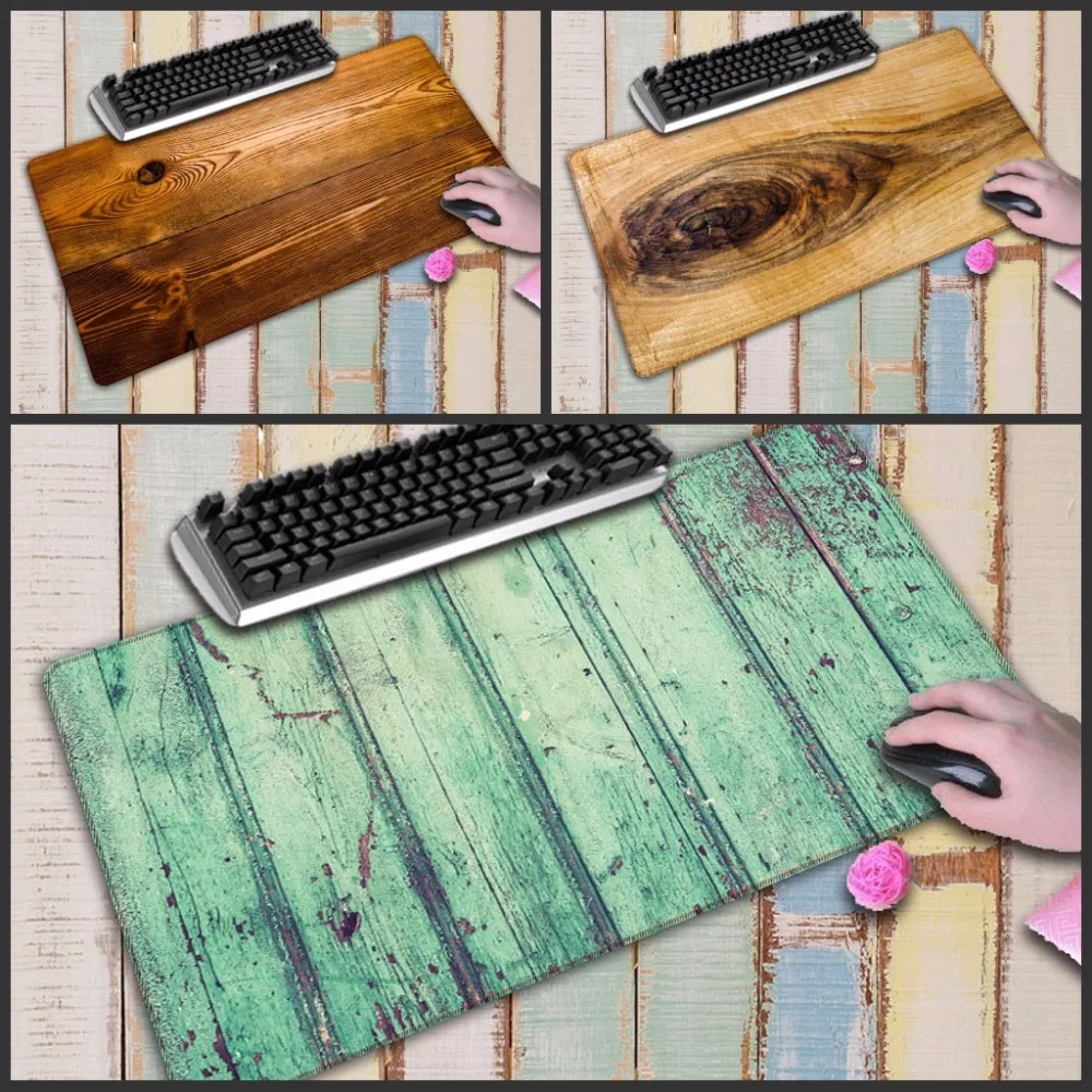 Mairuige Wood texture Super Large Mouse Pad 900*400*3MM Natural Rubber