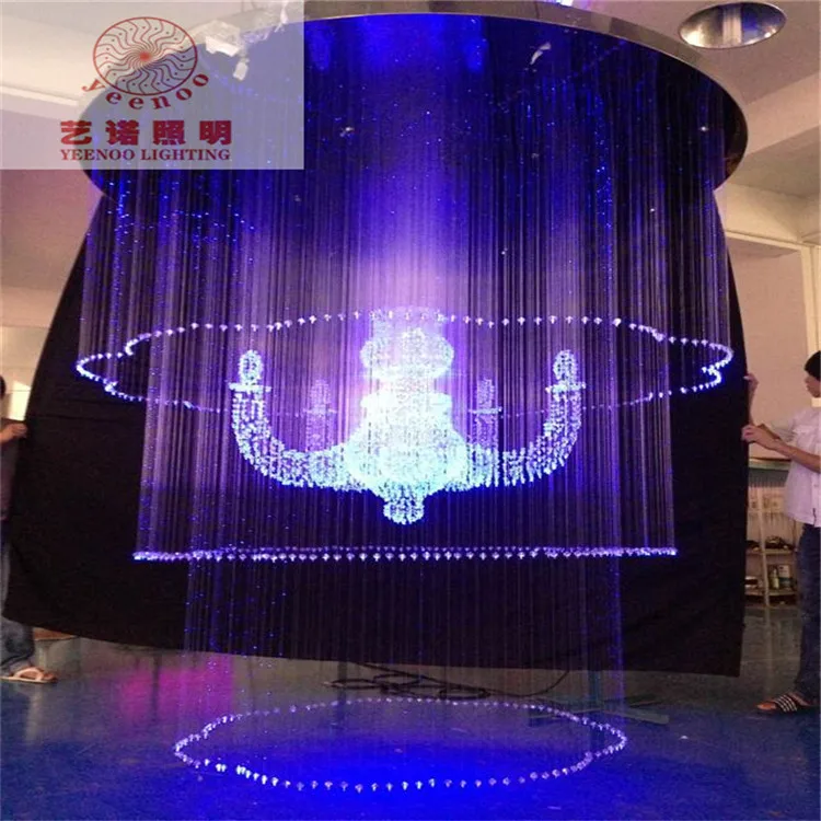 Luxury fiber optic curtain led fiber optic lights hotel project lamps