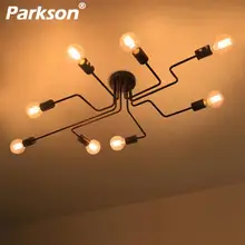 4/6/8 Vintage Pendant Lights Multiple Rod Wrought Iron Ceiling Lamp E27 Bulb Living Room Lamparas for Home Lighting Fixtures modern ceiling lamp multiple rod wrought iron lighting e27 led living room vintage pendant lights art decorate industrial bar