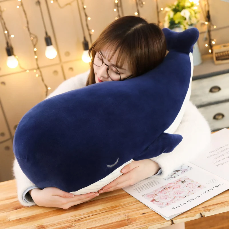 Super Soft Whale Shark Plush Toy Stuffed Sea Animal Big Blue Whale Soft Toy Whale Plush Pillow Kids Toy Children's birthday gift