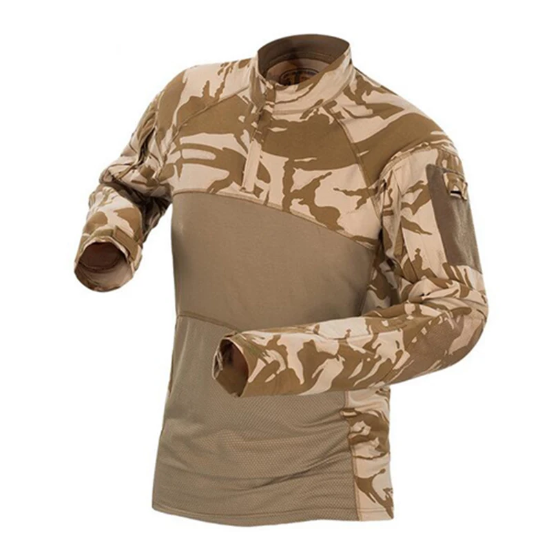 Тактическая армейская боевая рубашка мужская с длинным рукавом камуфляжная Военная футболка рип-стоп Мультикам Пейнтбол страйкбол униформа Одежда