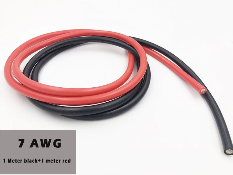 Электрические провода 6AWG 7AWG 8AWG силиконовый резиновый провод мягкий гибкий силиконовый провод черный красный 0,5 м