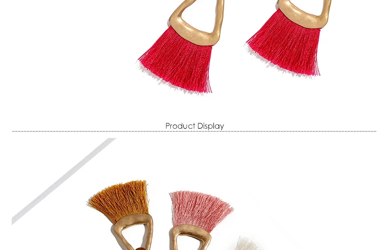 AYAYOO 7 Colors Gold Fashion Woman Earrings Vintage Tassel Dangle Fringe Earrings Long Ethnic Boho Brincos Wedding Earring (3)