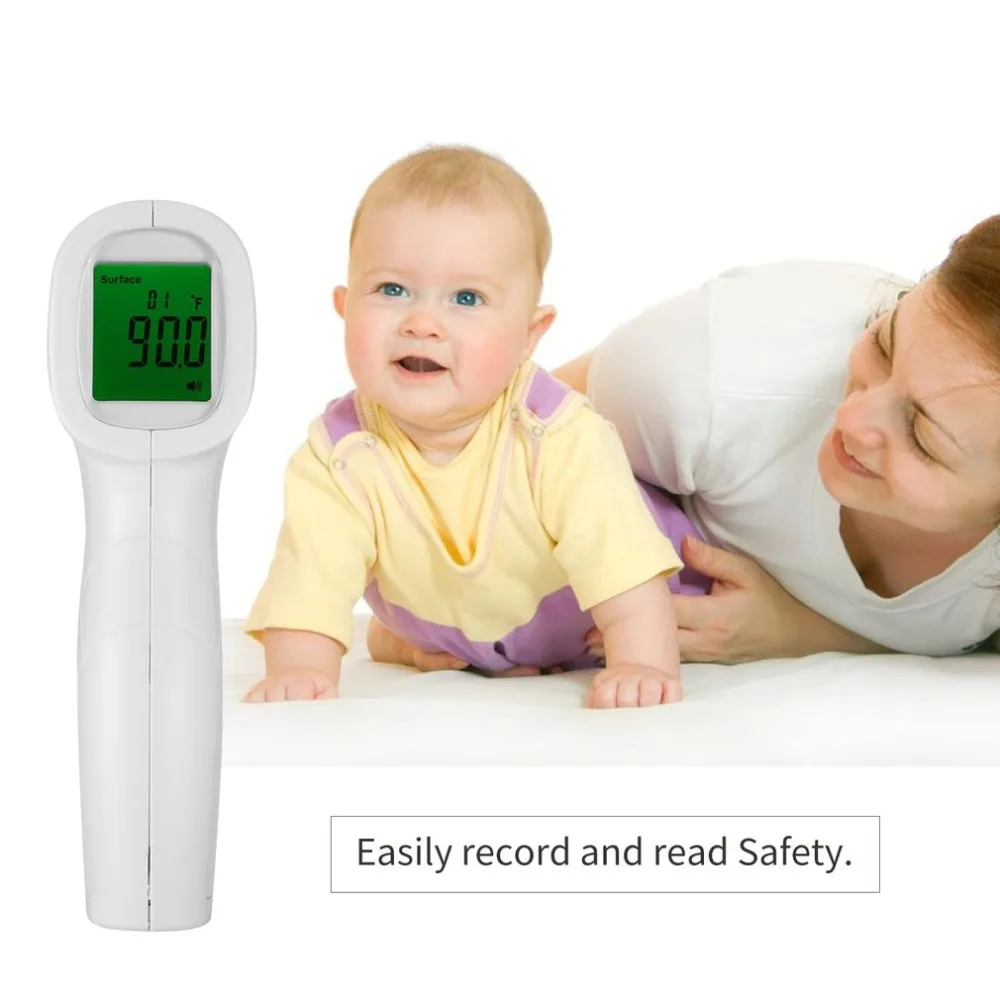 Handheld Digital infrared thermometer Non Contact laser Temperature Gun LCD Display for Body and Room temperature IR hygrometer