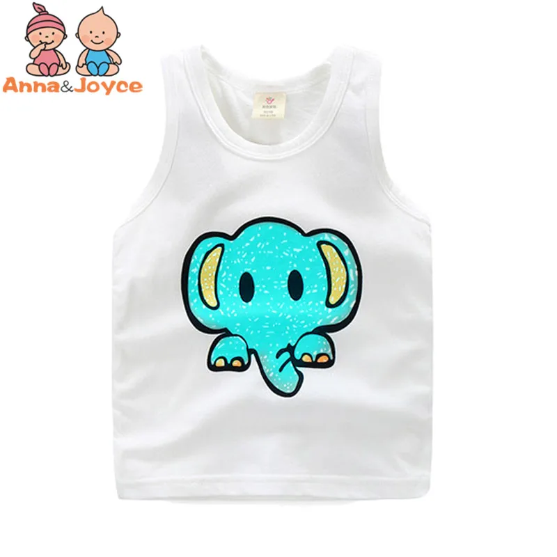 

New Boys Summer Top Sleeveless Vest Summer 100% Cotton Tanks Boy and Girl Clothing130-150