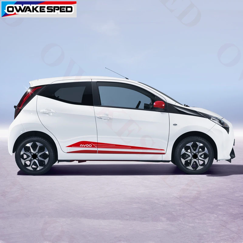 Наклейки с боковой юбкой для автомобиля для Toyota AYGO- индивидуальный стиль спортивные полосы виниловые наклейки