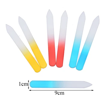 

Durable Crystal Glass Nail Art Buffer Files Mini Size Durable Nail File Manicure Device Tool Color Random
