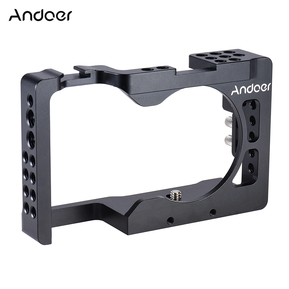 

Andoer Aluminum Alloy Camera Cage for Sony A6500 ILDC Camera to Mount Microphone Monitor Tripod Lighting Film Making Accessories