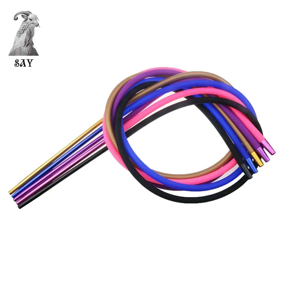 

SY 1set Hookah Accessories Set 1.5m Hookah Silicone HosePipe +1 Set Aluminium Alloy Shisha Hookah Handle Set