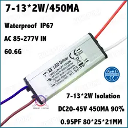 3 шт. Водонепроницаемый 20 Вт AC85-277V Светодиодный драйвер 7-13x2w 430ma dc20-45v Светодиодный источник питания постоянного тока для ceilinglamp бесплатная