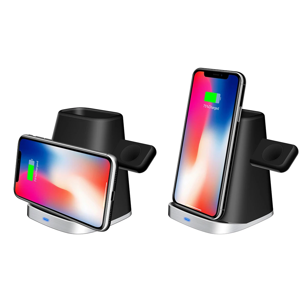 Для iphone 8 Plus X XR XS AirPods для Samsung S9 S8 S7 док станция 3 в 1 Apple Watch магнитное зарядное