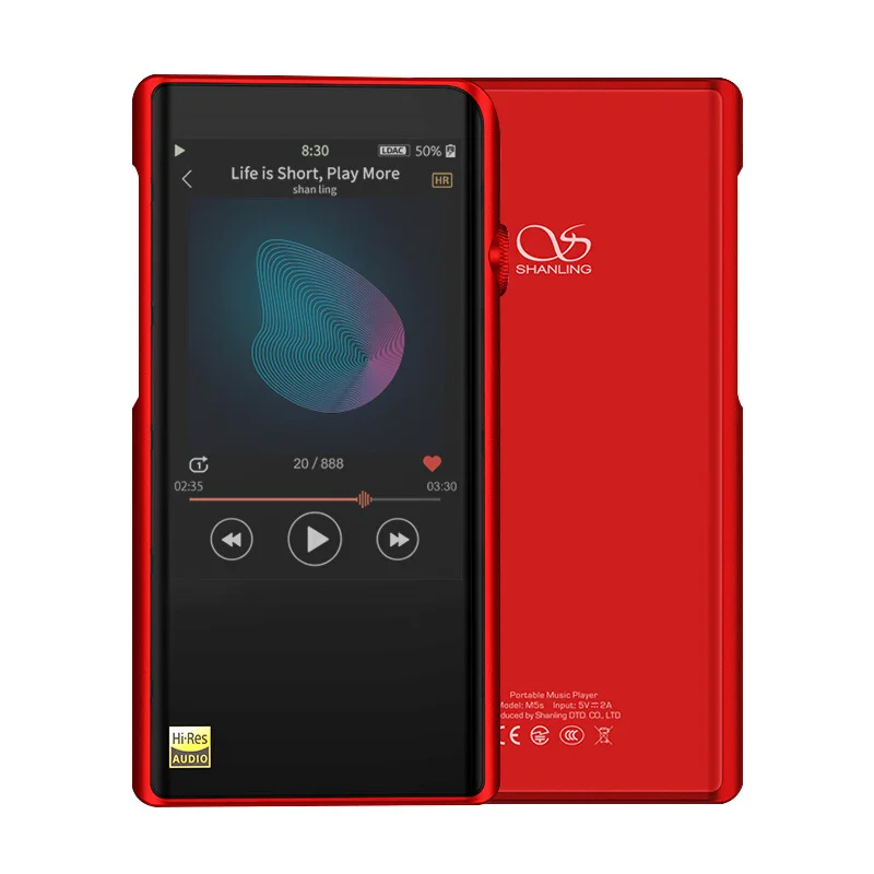 Shanling M5s плеер AK4493EQ* 2 HIFI без потерь музыка Bluetooth портативный mp3-плеер - Цвет: Red