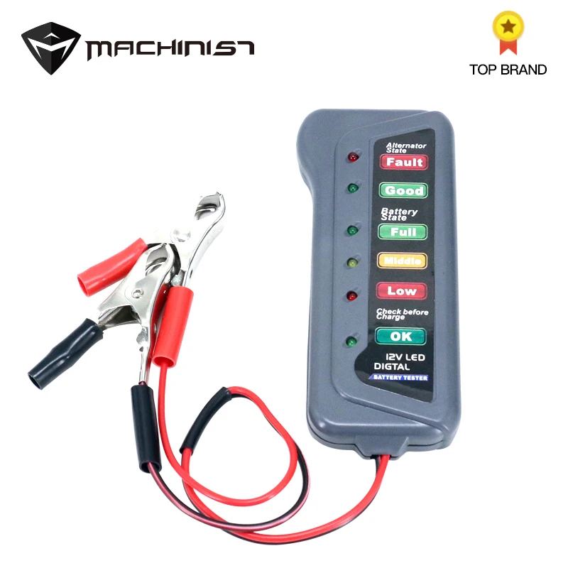 

12V Original Car Digital Battery Checker Tester Alternator 6 LED Lights Display for Cars Vehicle Motorcycle Batteries
