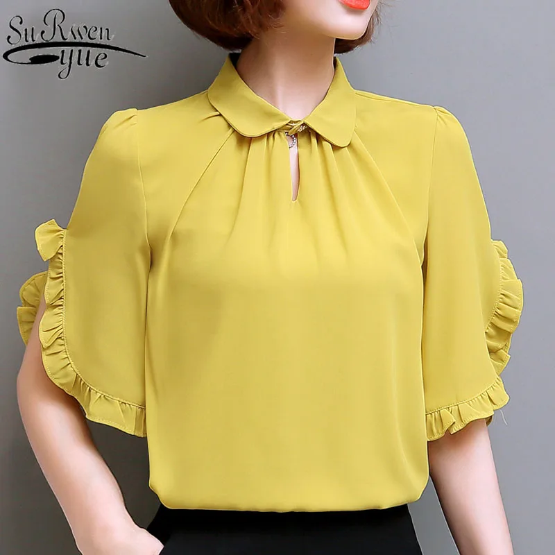 

Fashion women tops and blouses 2019 ladies tops white blouse shirt chiffon blouse shirts Butterfly Sleeve plus size 4276 50