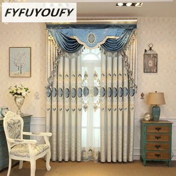 

Polyester Blackout Curtains for Living Room Europe Embroidered Curtains for Bedroom Window Curtains kitchen Curtains Blinds