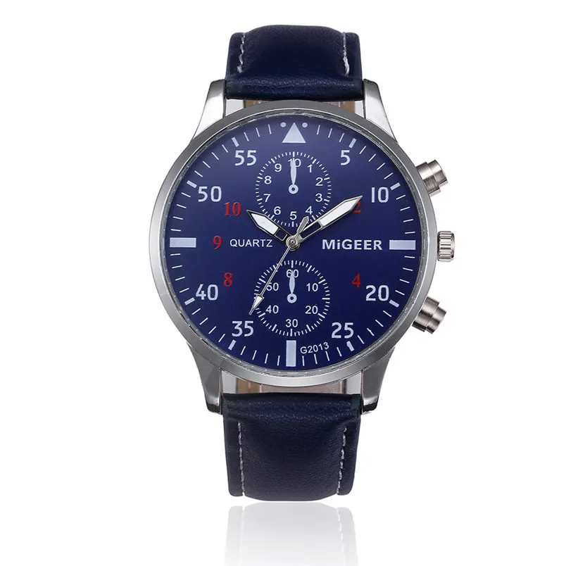 Для Мужчин's Кварцевые наручные часы в стиле ретро Дизайн кожаный ремешок аналоговые сплав reloj hombre Dropshipping Бесплатная доставка M24