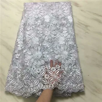 

Latest African Laces Fabrics Embroidered African Guipure French Lace Fabric 2019 African French tulle Net Lace Fabric white