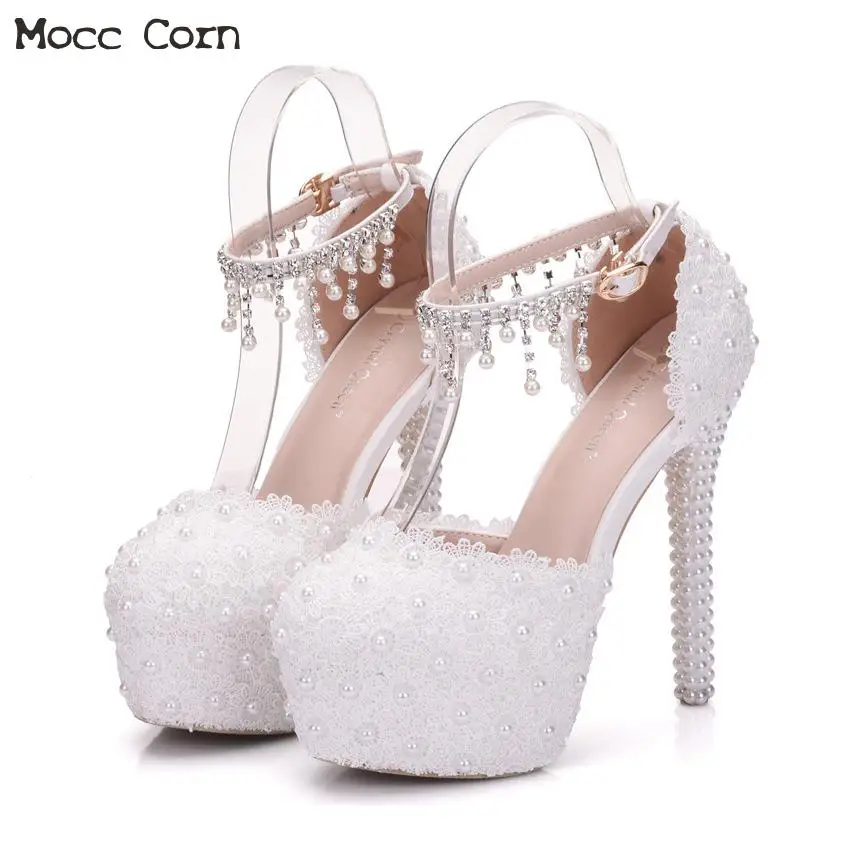 white platform wedding shoes