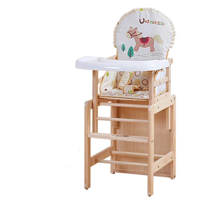 Soild Wood Baby Kids Feeding Chair Seat Multi-function Adjustable Baby Eating Dining Table Chair Seating Baby Chair For Feeding - Цвет: as picture