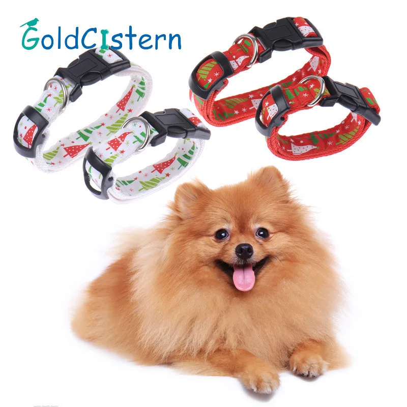 

High Quality Christmas Tree Puppy Dogs collar Harness Leash Pets Animals Cat Nylon Adjustable Collors Leads Pet Supplies