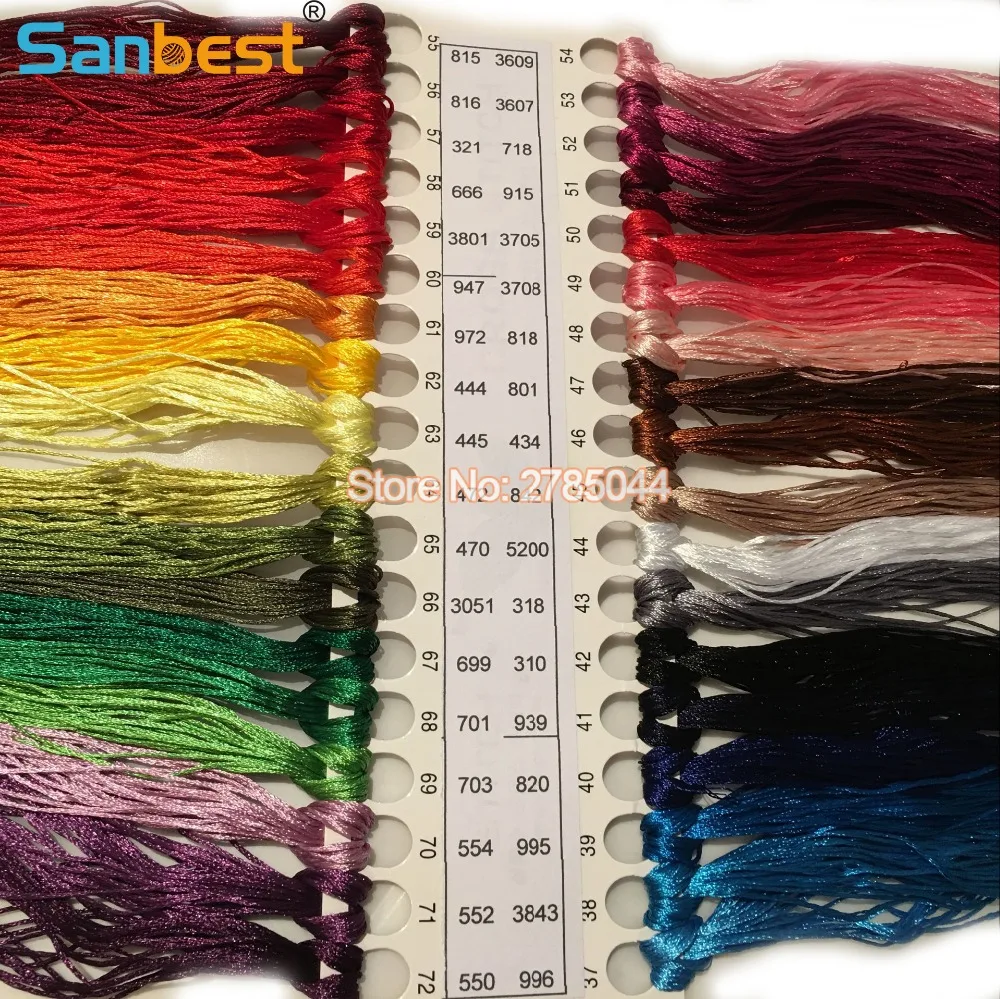 

Sanbest High Quality 36 Colors Mercerized Shiny Effect Cross Stitch Thread Embroidery Threads Waving DIY Crafts Floss TH00041