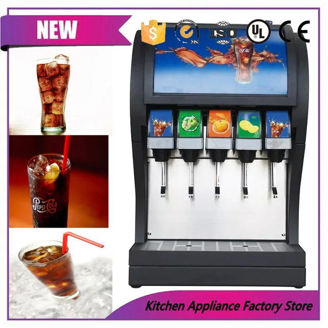 5 valves automatic electric beverage dispenser cola carbonated soft
