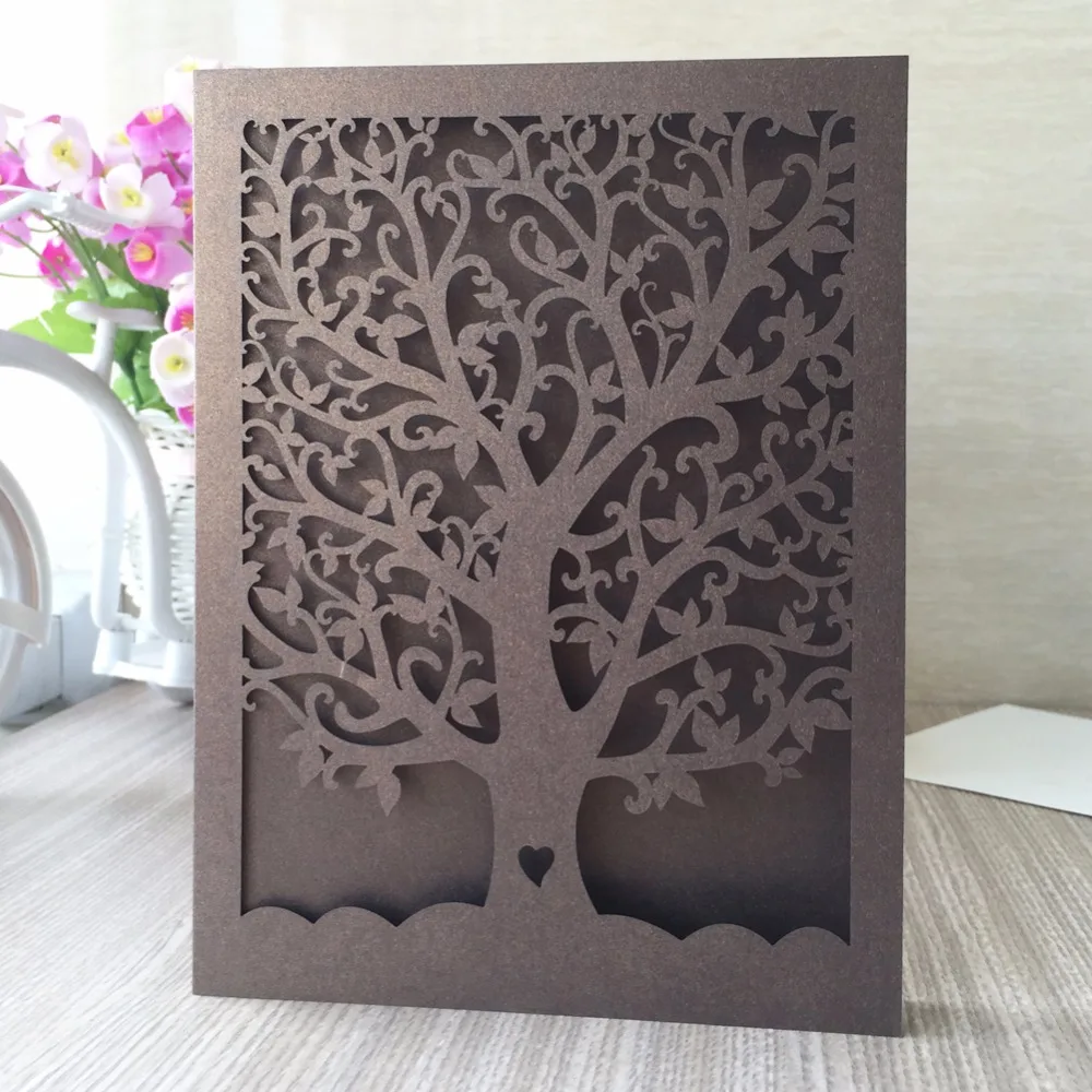  50pcWholesale personalise acrylic Wedding Invitation Card box Laser Cut Luxury delicate design love - 32837120855