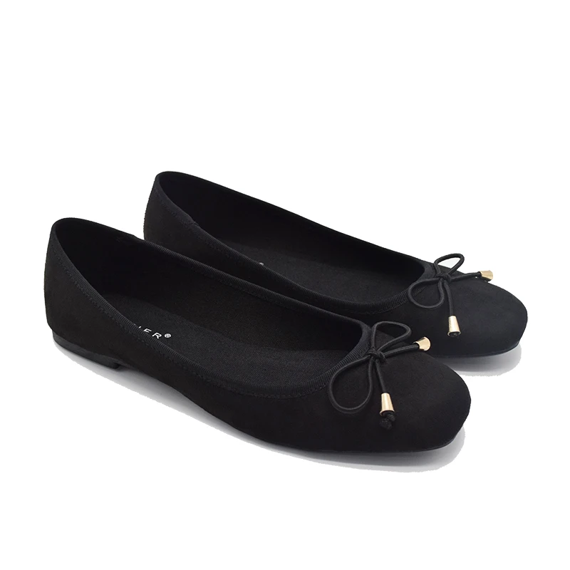 black suede ballet shoes