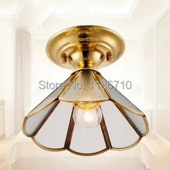 

European copper dome light lamp ceiling lights and lanterns of pure copper Pure lamparas suction a top Free shipping