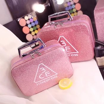 

2018 New Design Women Large Capacity Luxury Cosmetic Bag Fashion Professional Makeup Bag Travel Makeup Case Portable Storage Bag