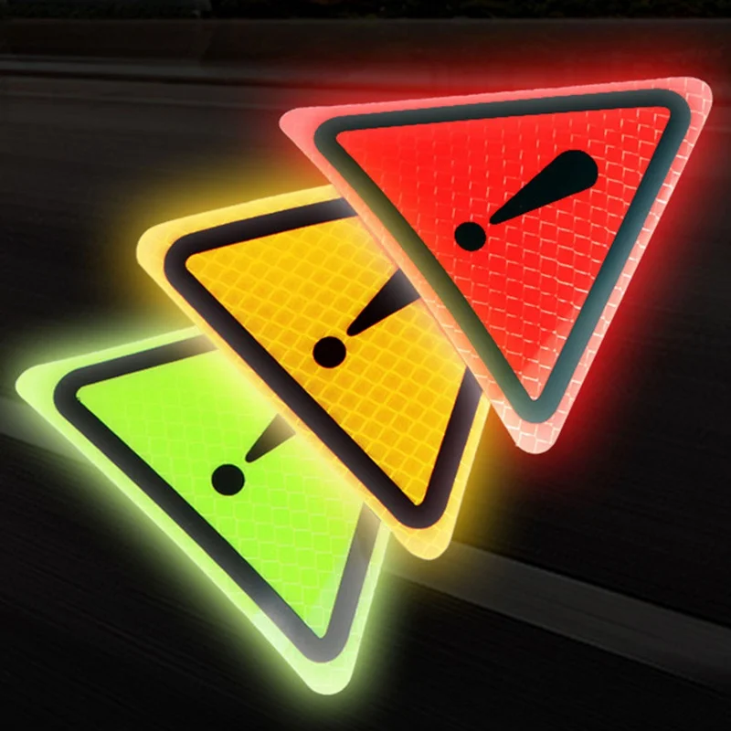 

Universal Reflective Stickers Car Bodywork Decorative Paster Motorcycle Triangle Warning Label DIY Reflective Warning Sticker