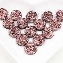 Новая мода 40 шт 12 мм цвета розового золота натуральный Рудный стиль плоская задняя Смола Кабошоны для браслета серьги accessories-V4-15