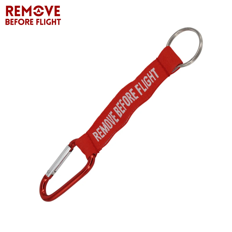 

Remove Before Flight Red Motorcycle Key Ring Red Embroidery Keyrings for Aviation Tags OEM Key Holder Jewelry Keyring Key Chain