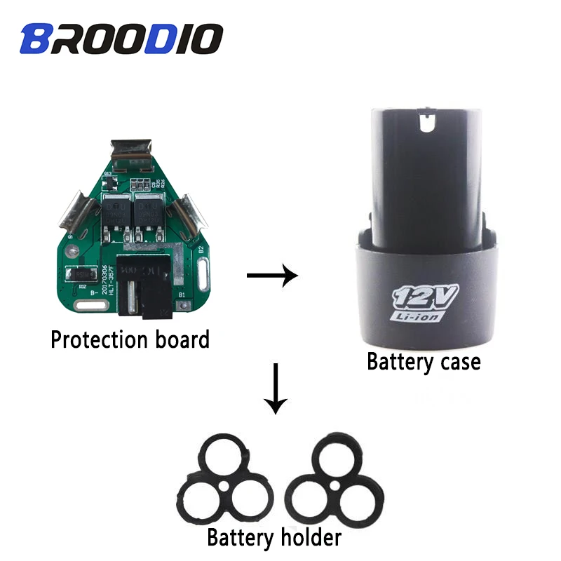 3S 12V DC электрические инструменты ручной 18650 литиевая дрель мощность литий-ионная батарея Защитная плата+ пакет чехол в виде ракушки кронштейн PCB BMS схема