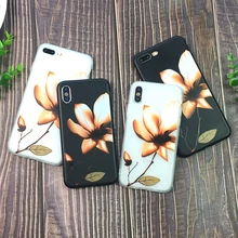 Чехол для телефона с цветком лотоса чехол для iPhone 6 6s 7 8 Plus X S Max XR Силиконовый Модный мягкий защитный чехол для iPhone 5 5S SE чехол(China)