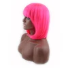 QQXCAIW Court Bob Cosplay Droite Parti Costume Rose Rose 40 Cm Synthétique Cheveux Perruques ► Photo 1/4