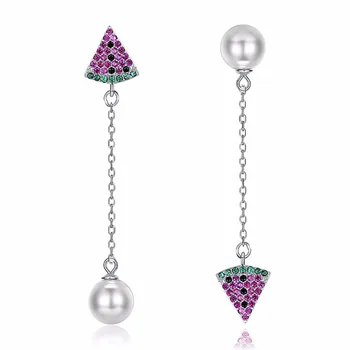 

Otogo Transing 2019 summer Hot style new 925 Sterling Silver fashion Pearl + Purple zircon Earrings for women best gift SVE124