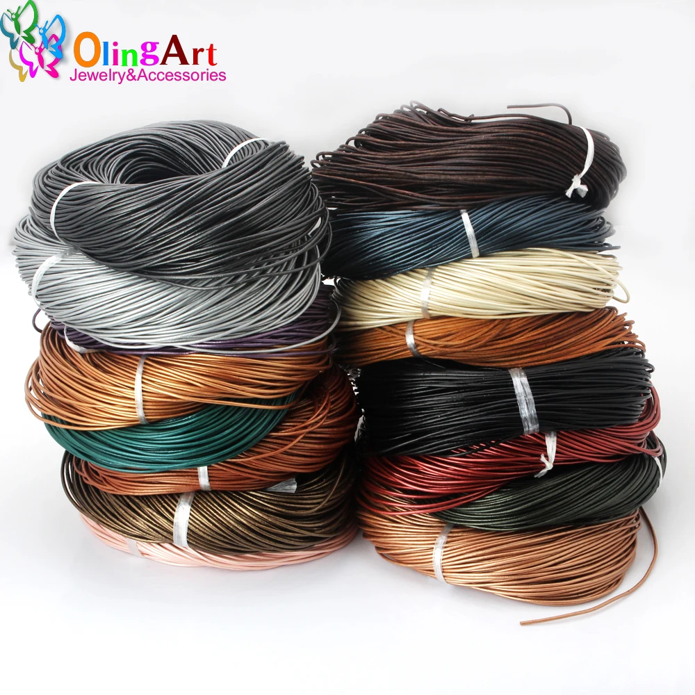 OlingArt 1 5/2 0/3 0/4 0 мм круглый кожаный шнур жемчужного цвета оптовая продажа