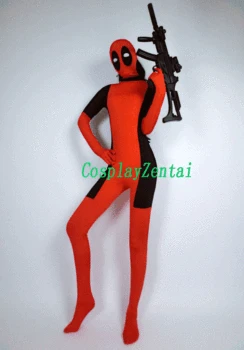 

Lady Deadpool Spandex Bodysuit Women Deadpool Costume with Ponytail Hole