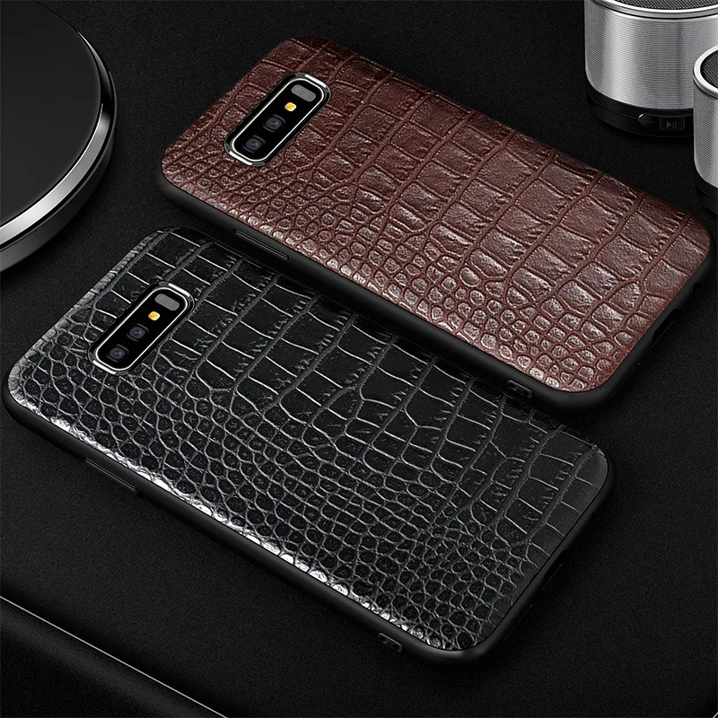 Чехол для Samsung Galaxy S10 S8 S9 Plus чехлы чехол Высокая Имитация крокодиловой кожи Fundas Capa S
