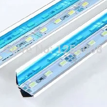 Fanlive 10 м/лот 5050 Жесткий 1 м 72 12 в полосы бар огни шкаф кухонный свет промышленный алюминиевый профиль Tiras светодиодные трубки автомобиля